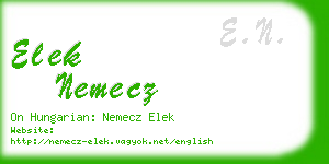 elek nemecz business card